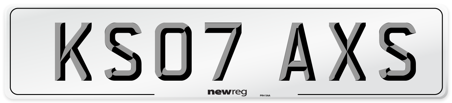KS07 AXS Number Plate from New Reg